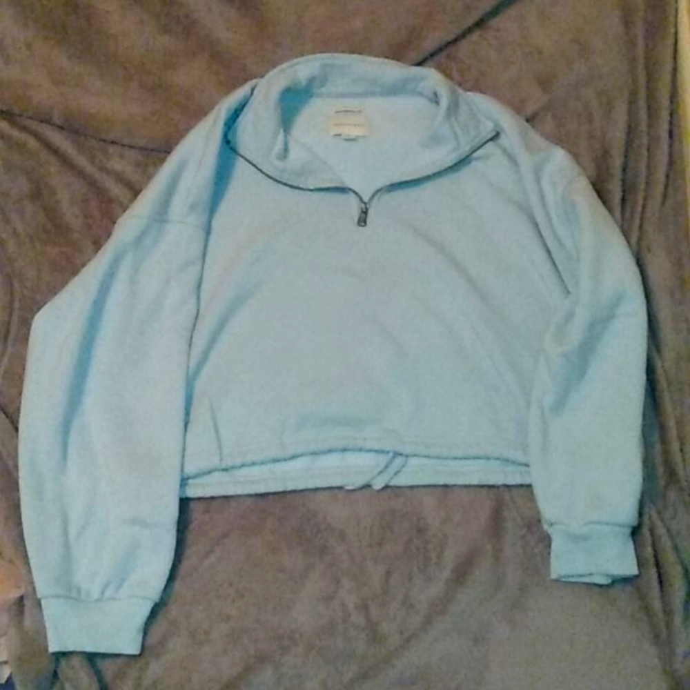 Light blue cropped hoodie